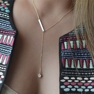 NWOT Boho Gold Plated Choker necklace crystal dot